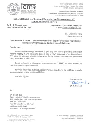 ICMR Enrollment Letter
